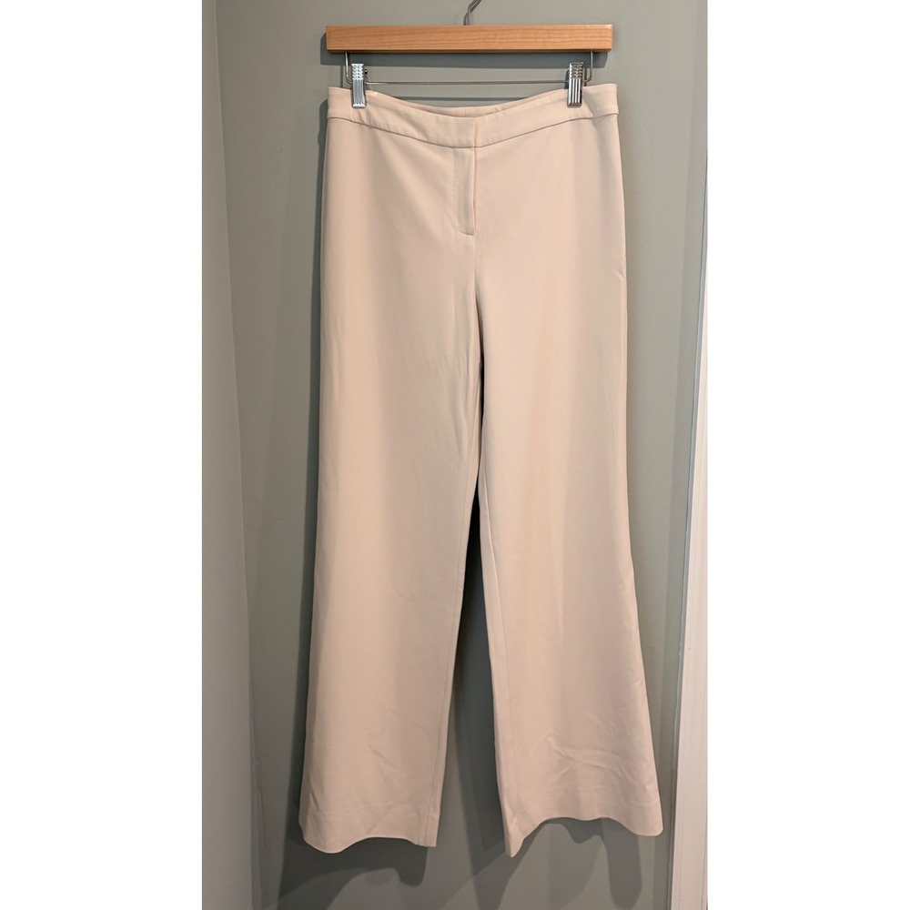 St. John Cream Beige Wide Leg Dress Pants Trousers Size 2